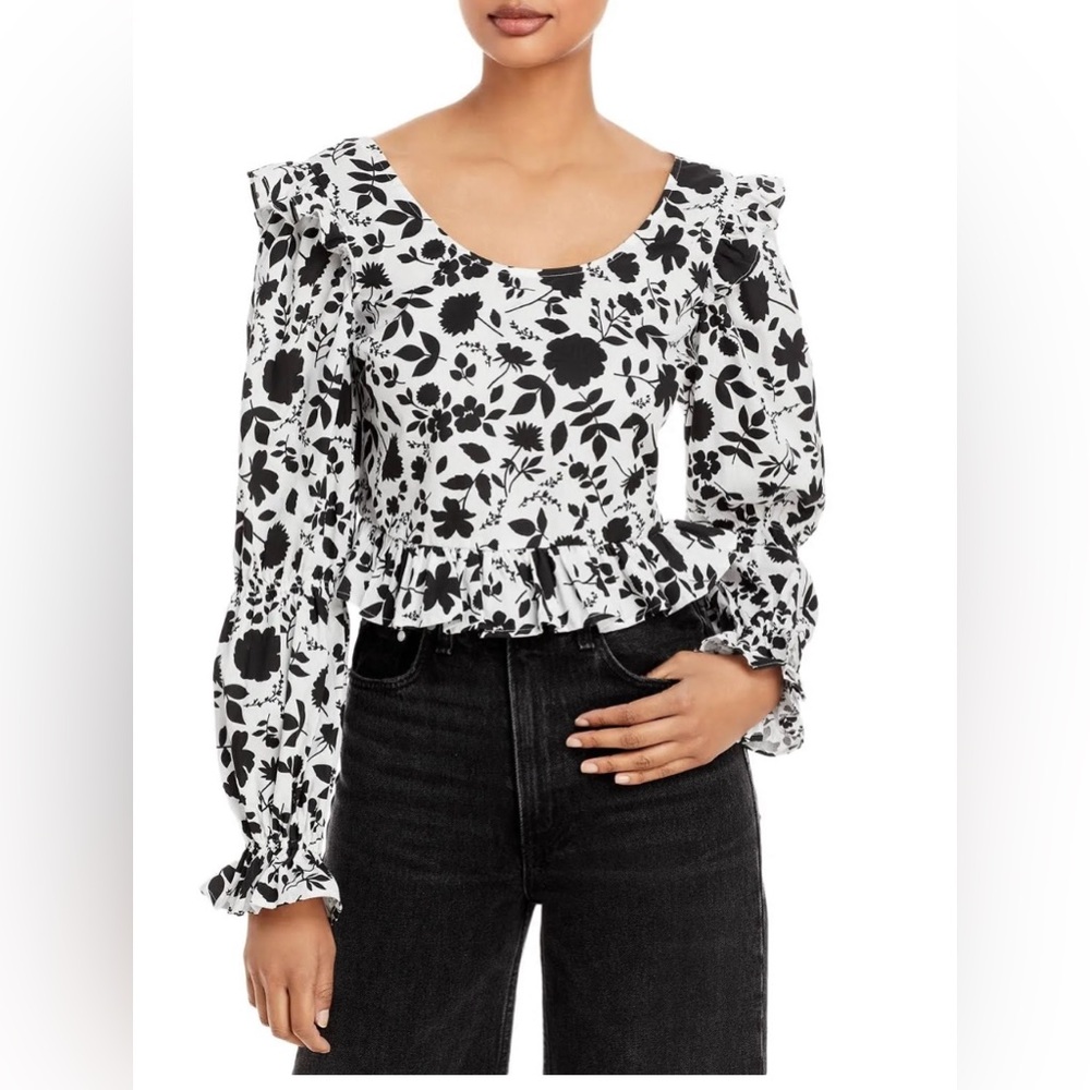 NWT Aqua floral print crop top -‎ Size XS